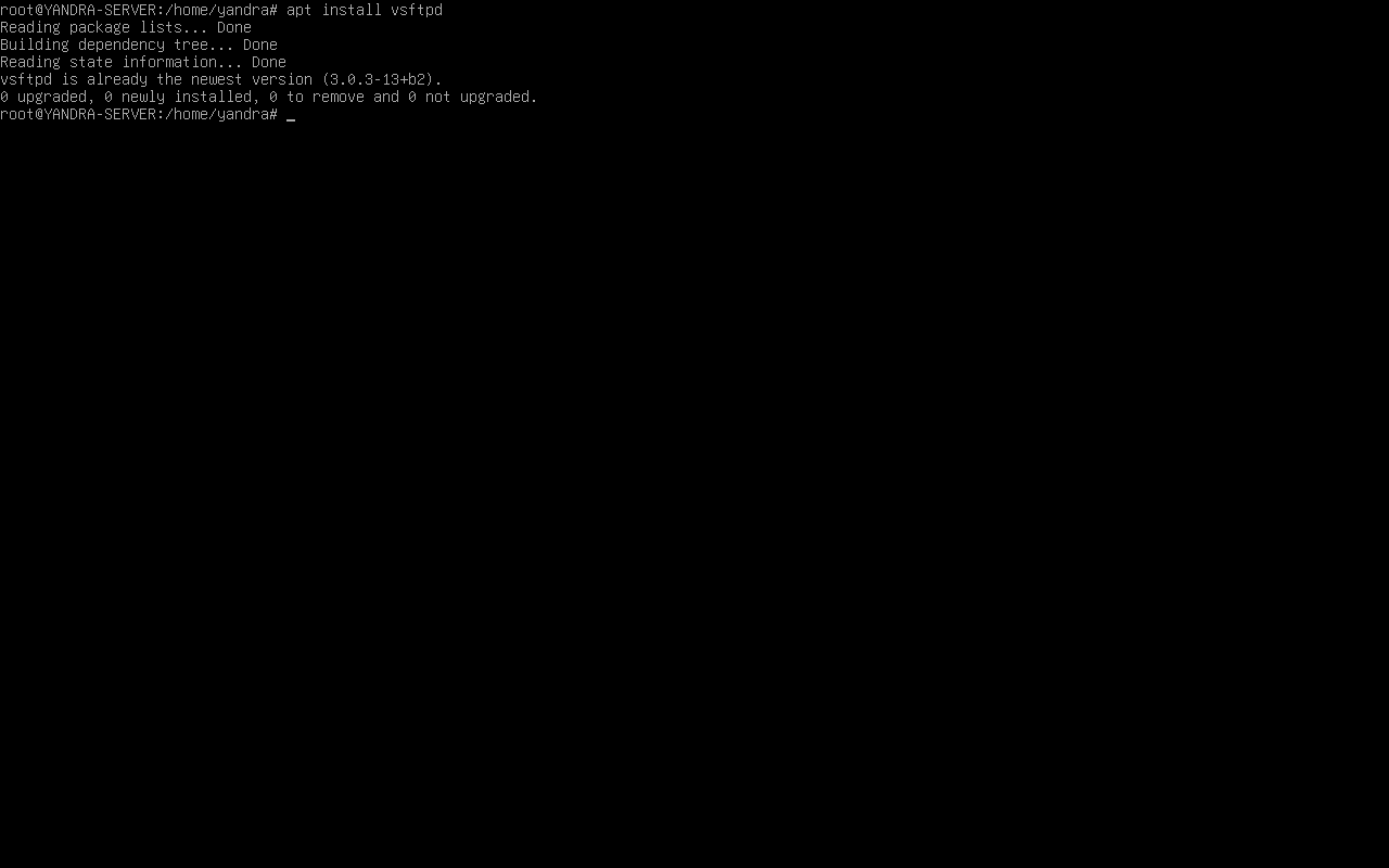 Install vsftpd
