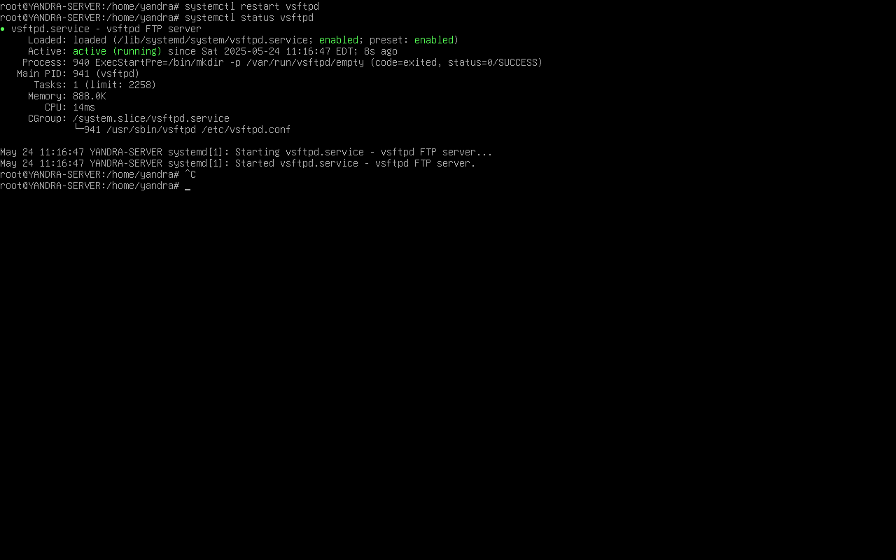 Status vsftpd